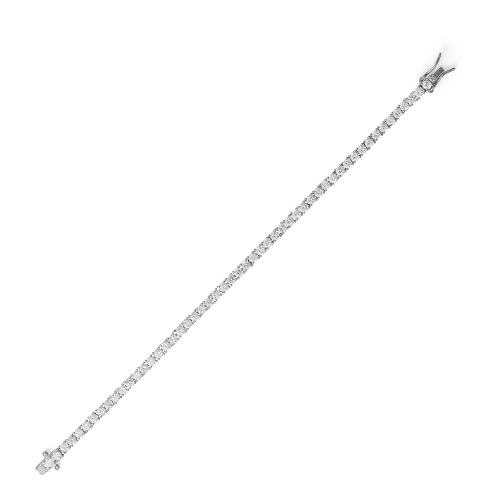 Tennis Bracelet 7" Rhodium Plated 3mm CZ 