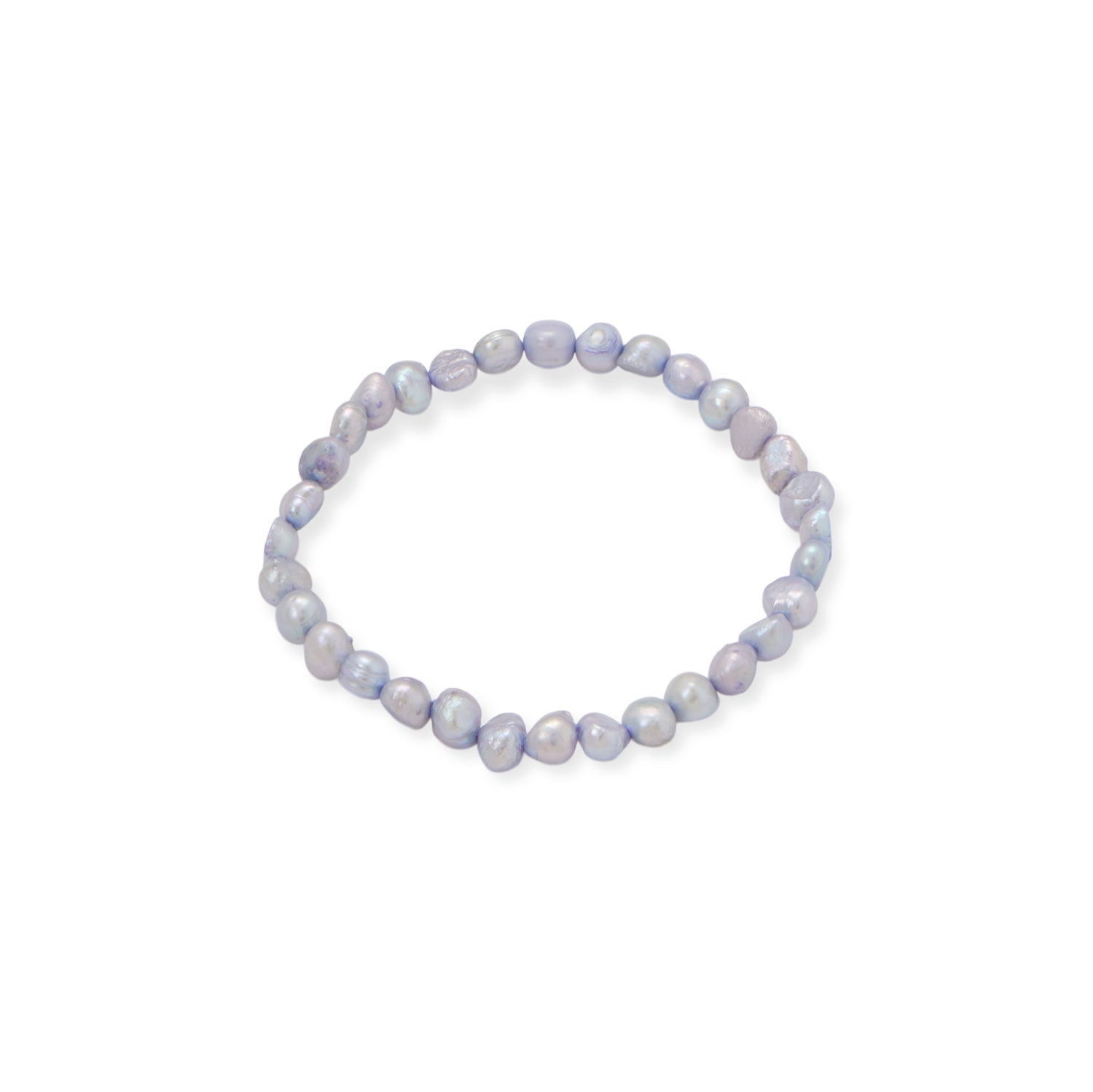 Periwinkle Blue Cultured Freshwater Pearl Stretch Bracelet