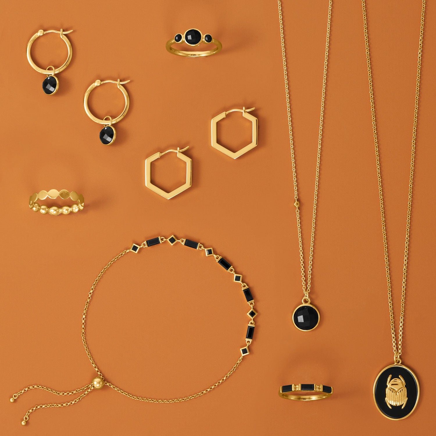 Bodacious Baguettes! 14 Karat Gold Plated Black Baguette CZ Ring