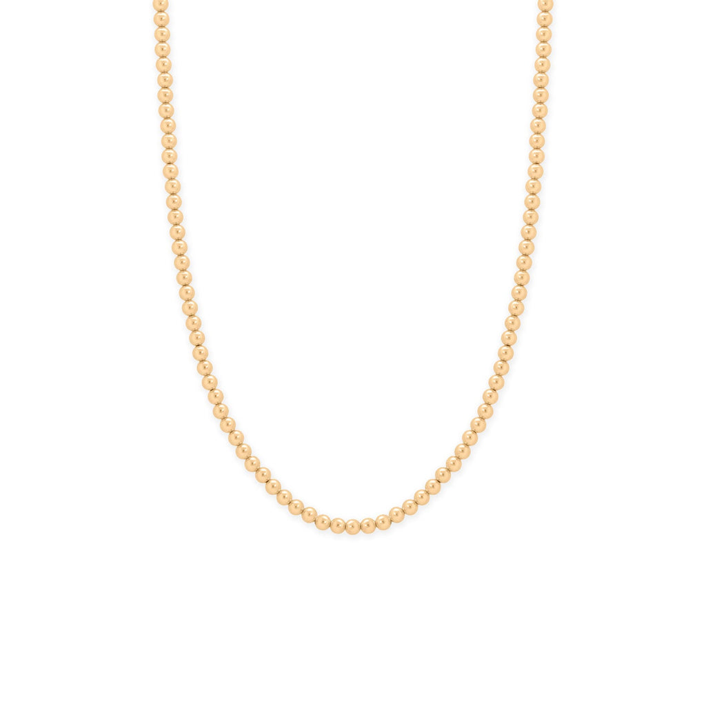 16" + 2" 4mm 14/20 Gold Filled Bead Necklace