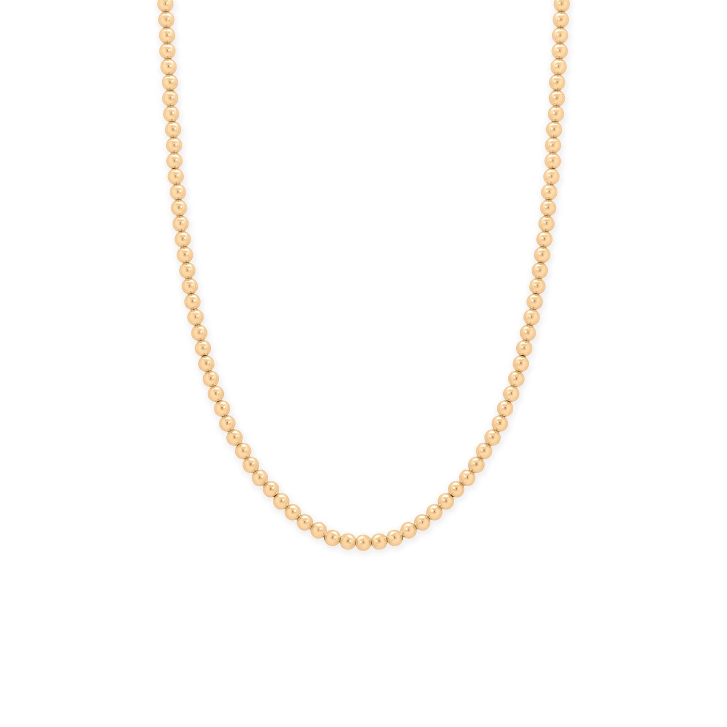 16" + 2" 4mm 14/20 Gold Filled Bead Necklace