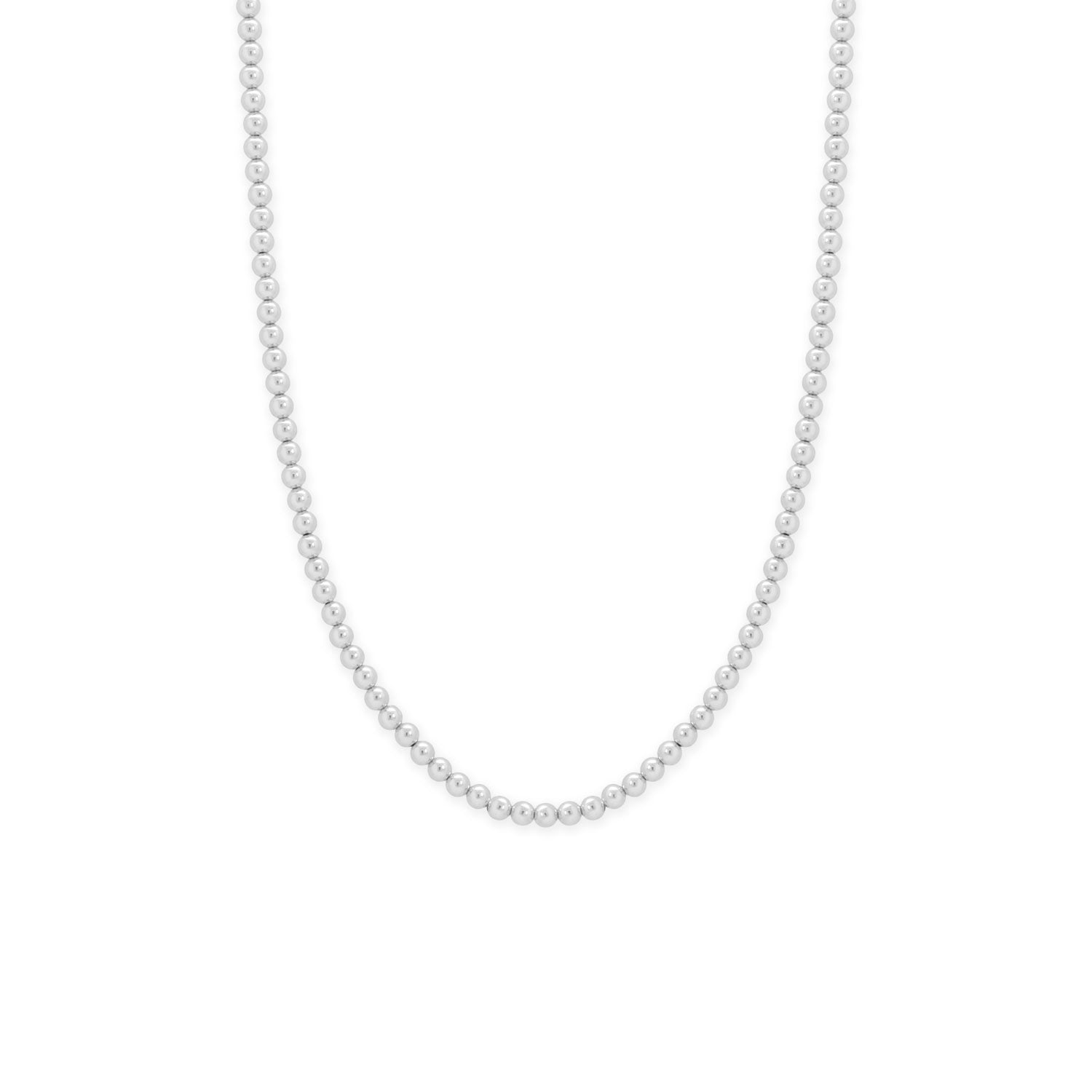 16" + 2" 4mm Silver Bead Necklace