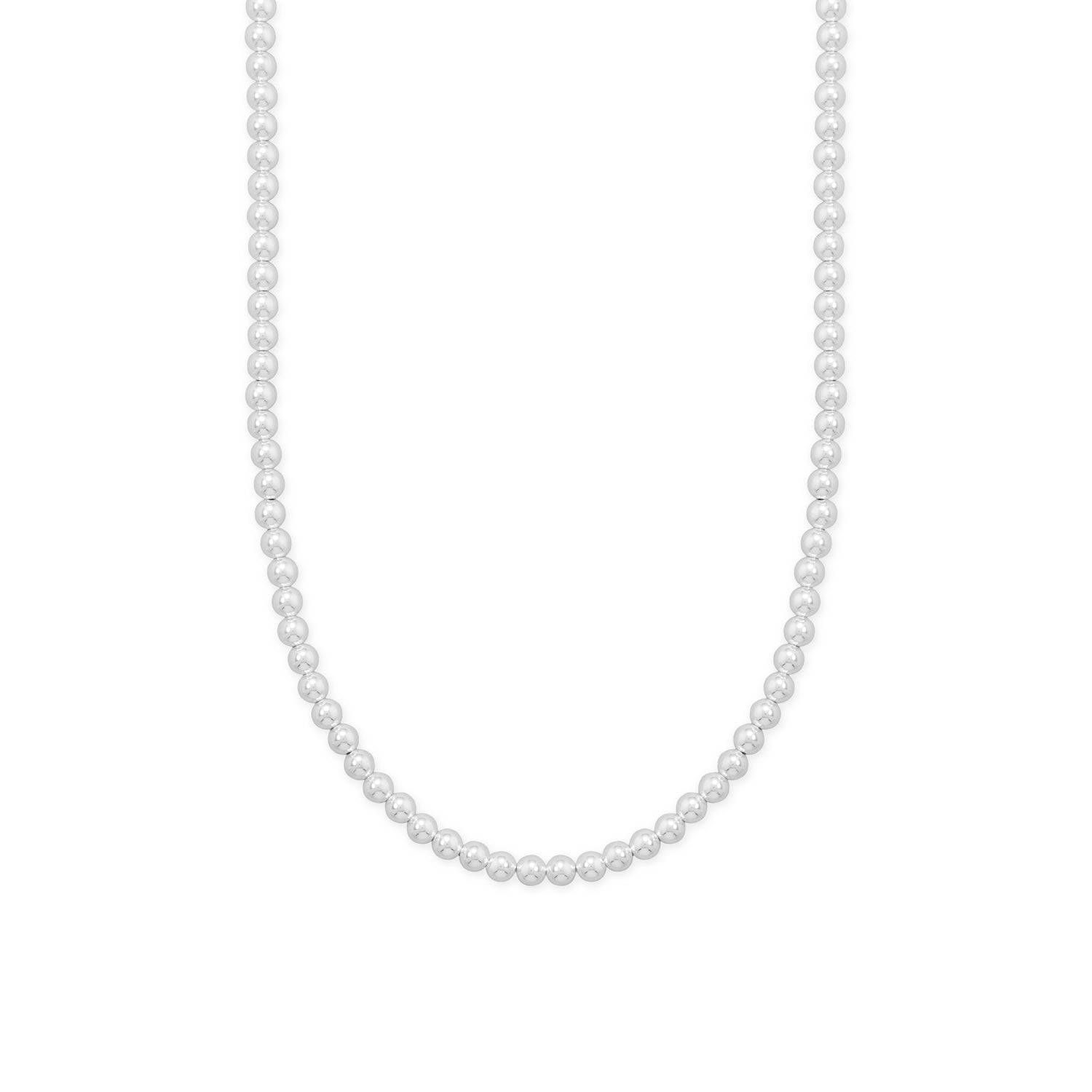 16" + 2" 5mm Silver Bead Necklace