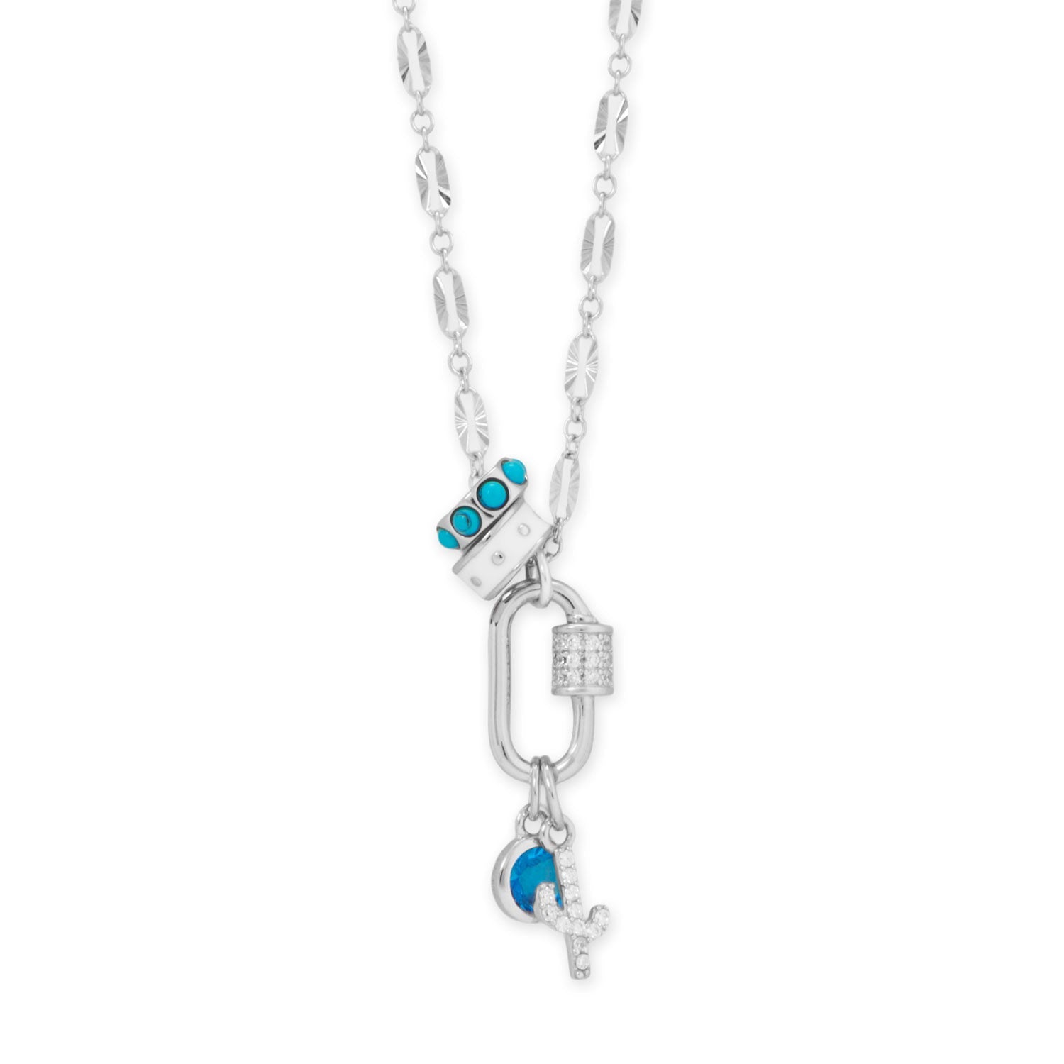 Sweet Southern Saguaro! 18" Rhodium Plated Charm Necklace