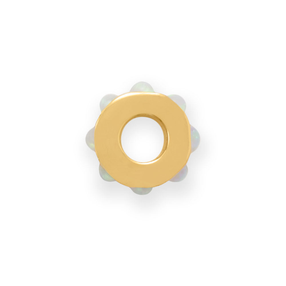 14 Karat Gold Plated Synthetic Opal Wheel Bead Charm
