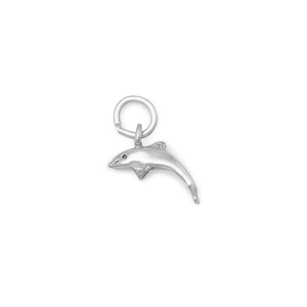 Small Oxidized 3D Dolphin Charm