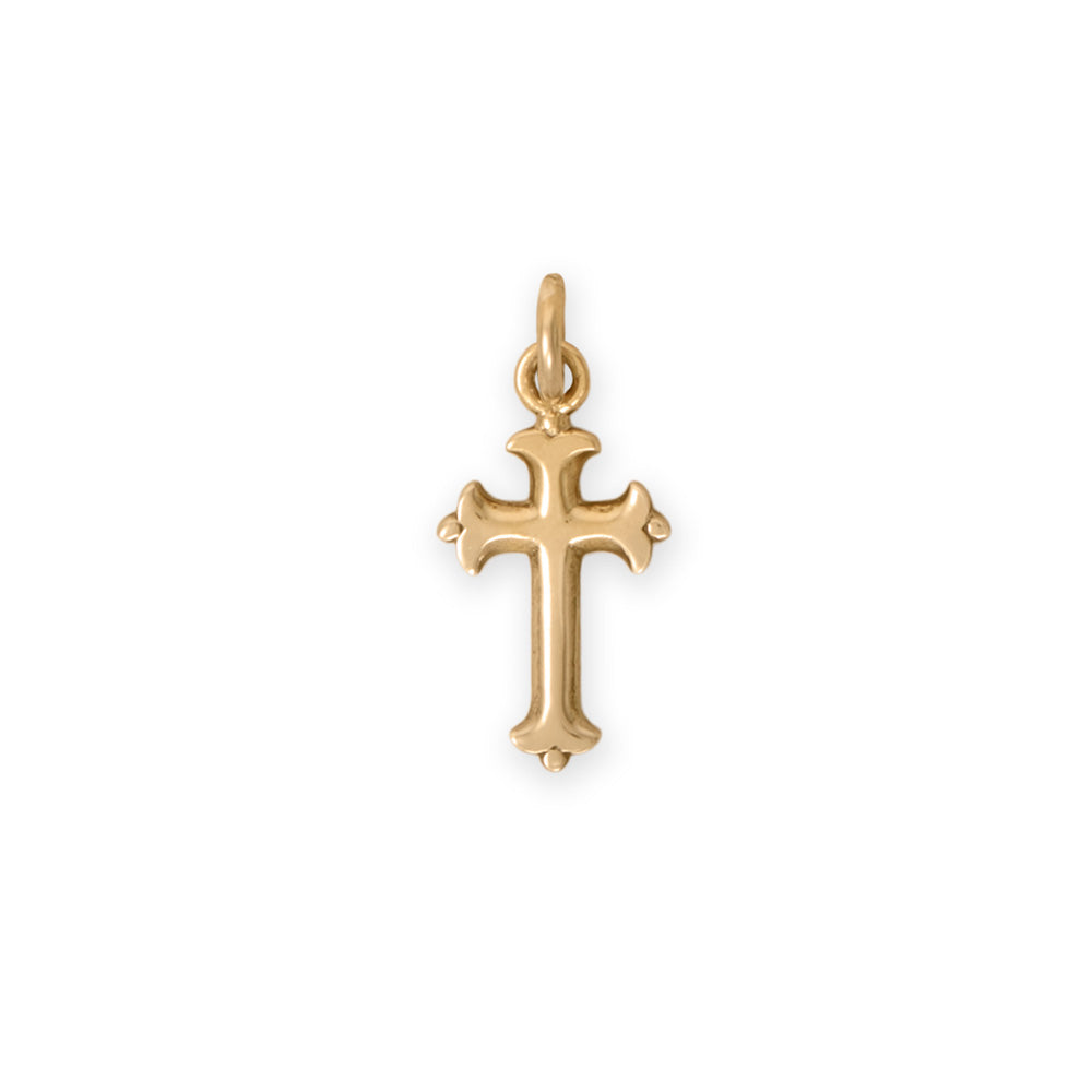 Silver or Gold Extra Small Silver Cross Charm
