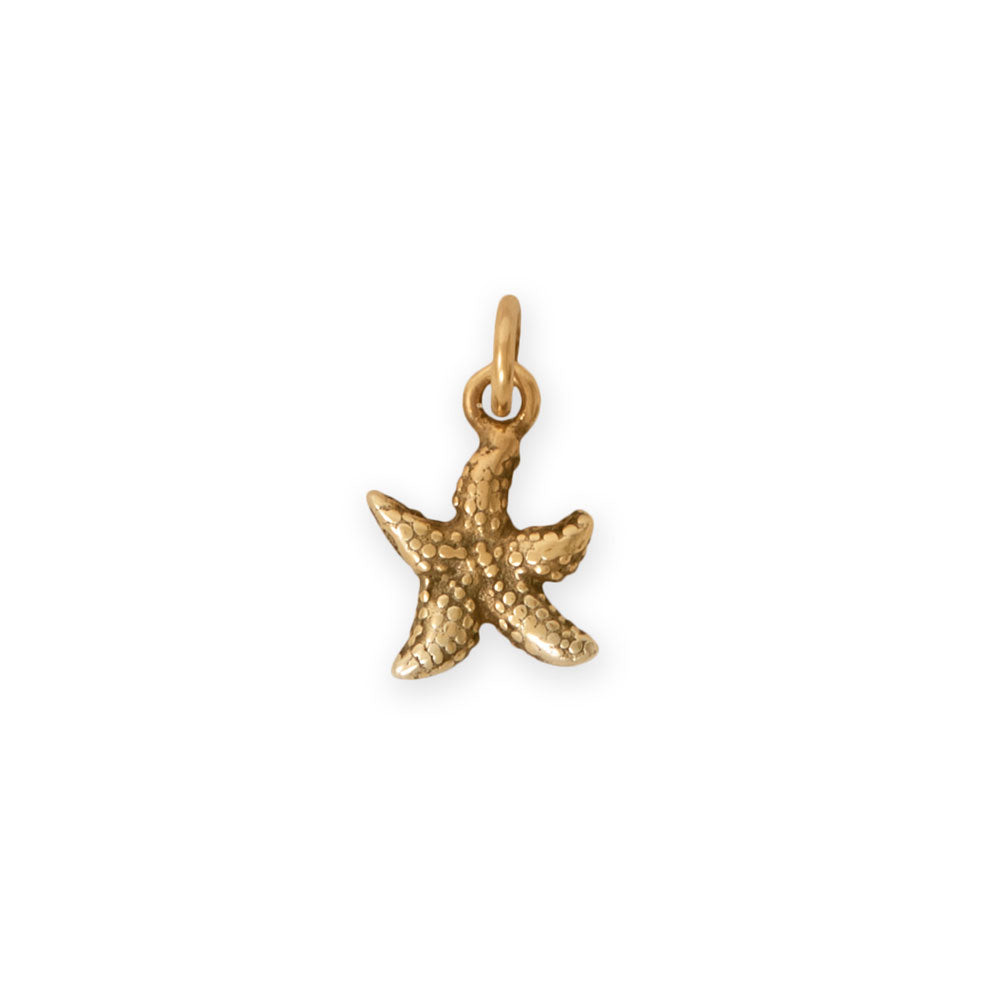 Silver or Gold 3D Small Starfish Charm