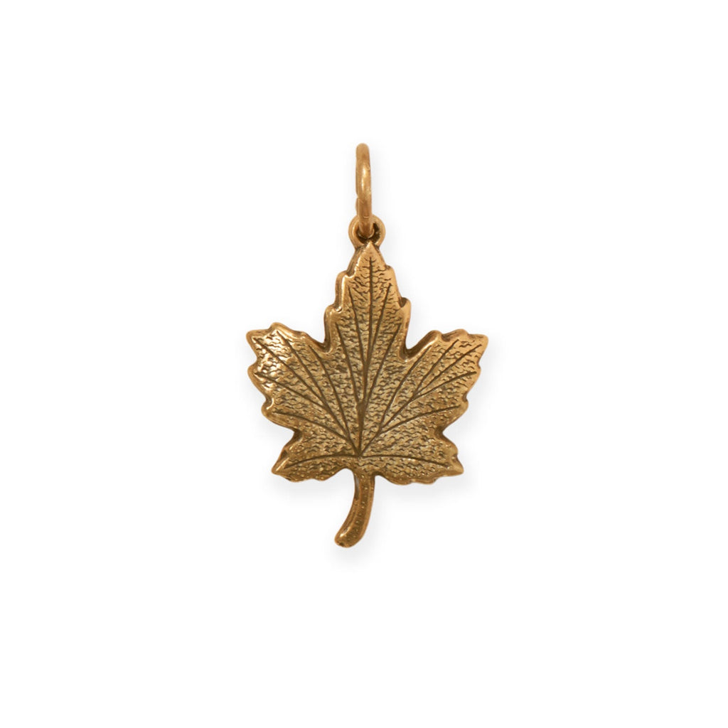 Silver or Gold 3D Maple Leaf Charm