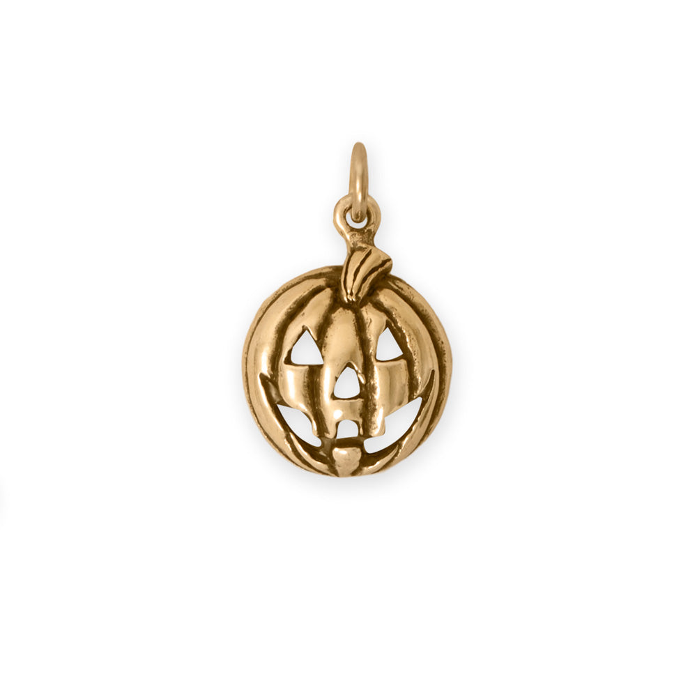 Silver or Gold Jack-O-Lantern Charm