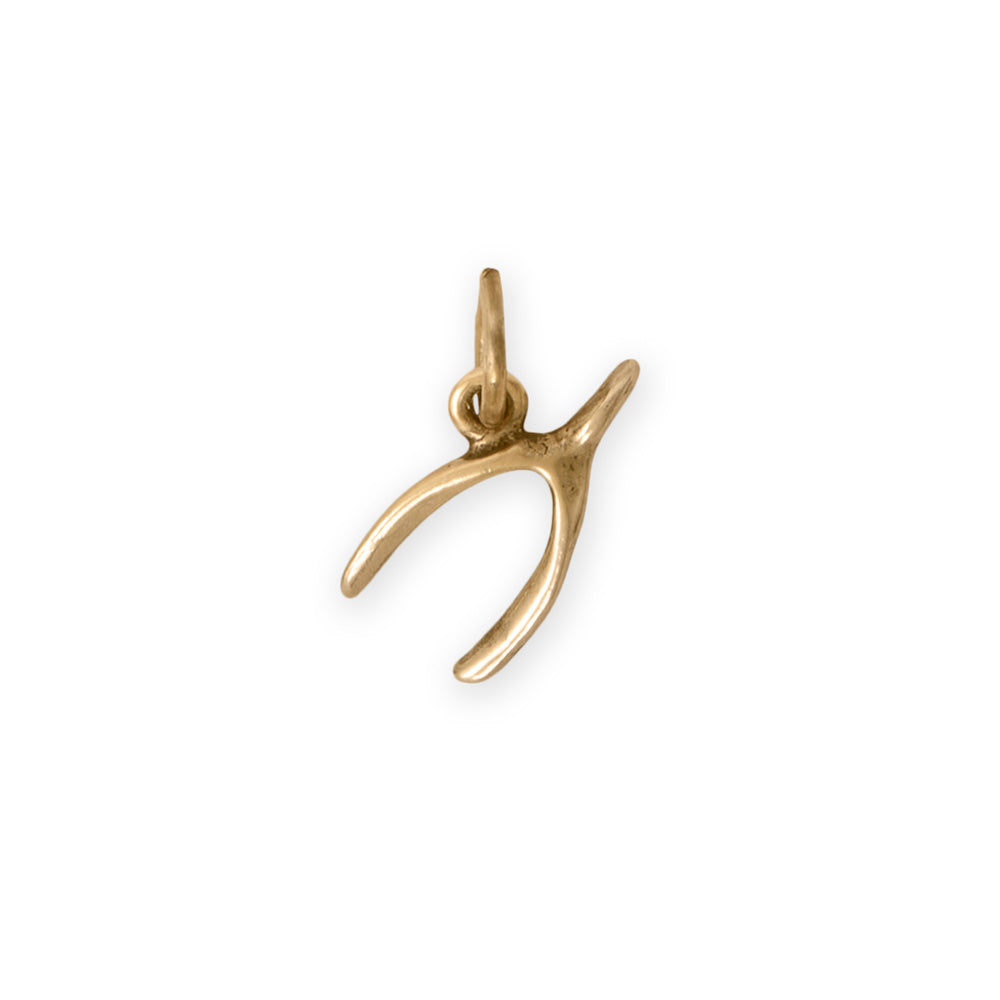 Silver or Gold 3D Wishbone Charm