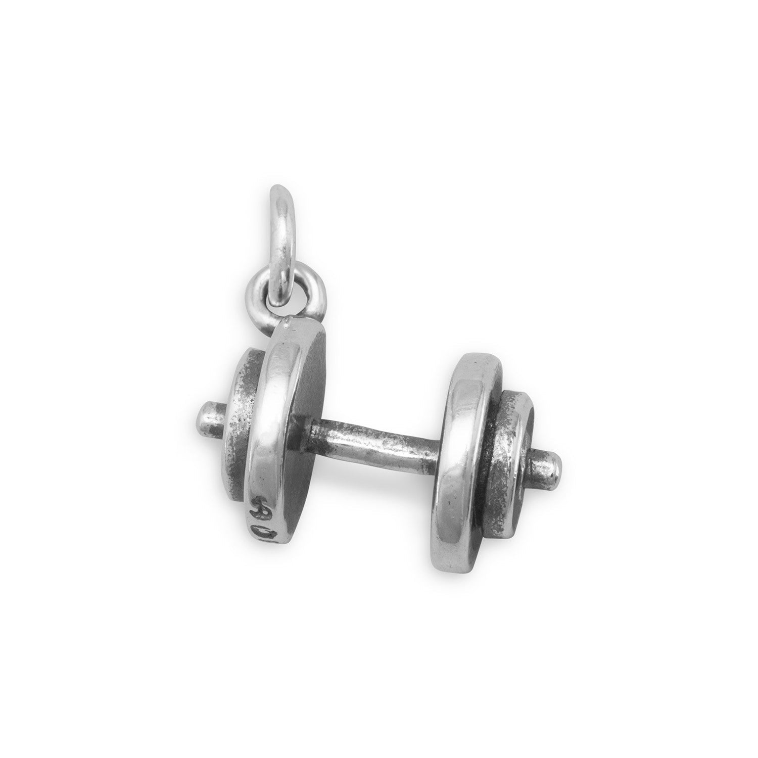 Silver or Gold 3D Dumbbell Charm