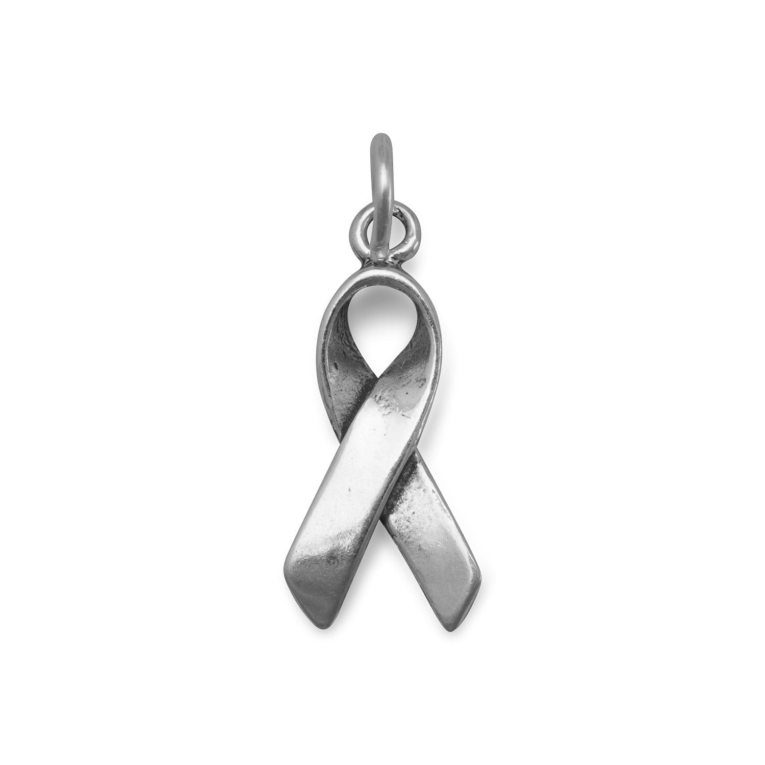 Silver or Gold Small 3D Folded Ribbon Charm