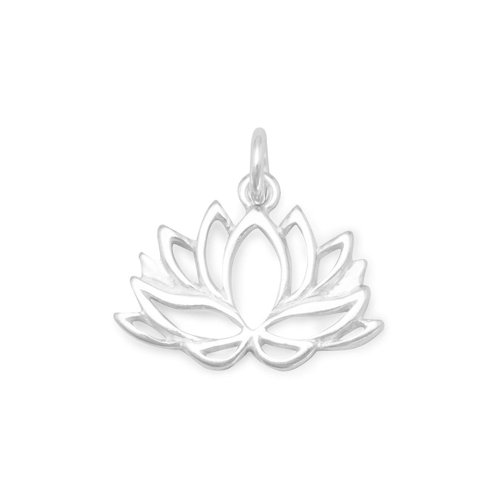 Silver or Gold Cutout Lotus Flower Charm