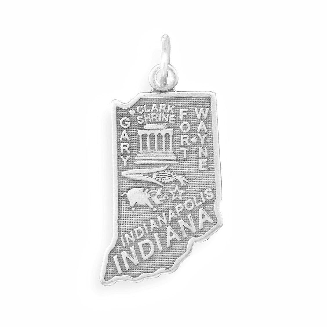 Oxidized Indiana State Charm