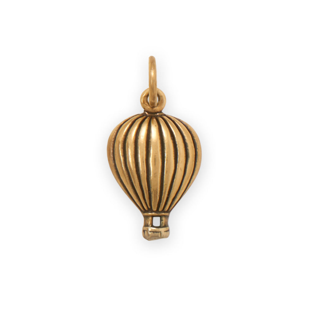 Silver or Gold Hot Air Balloon Charm