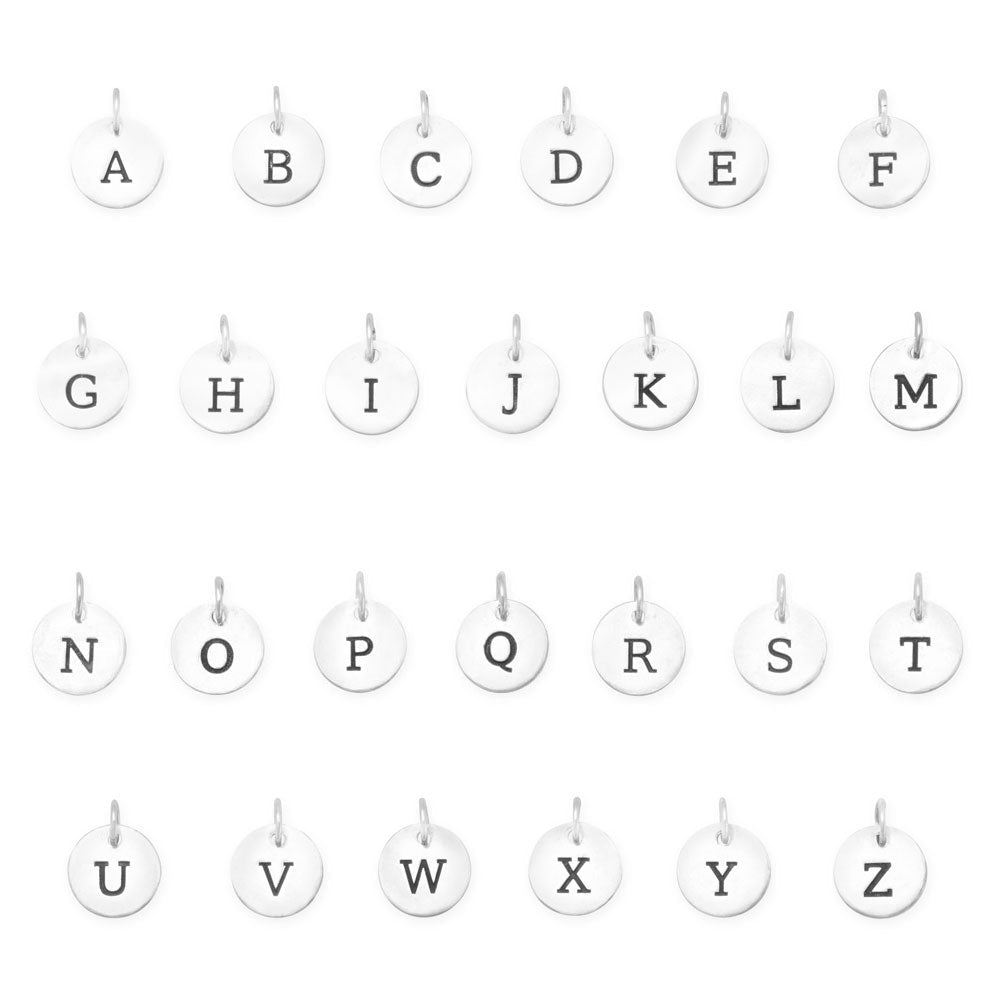 Oxidized Round Letter Initial Charm Series(A-Z)