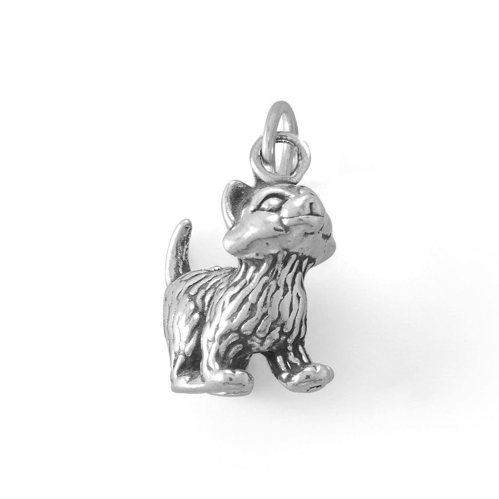 Silver or Gold 3D Sweet Kitten Charm