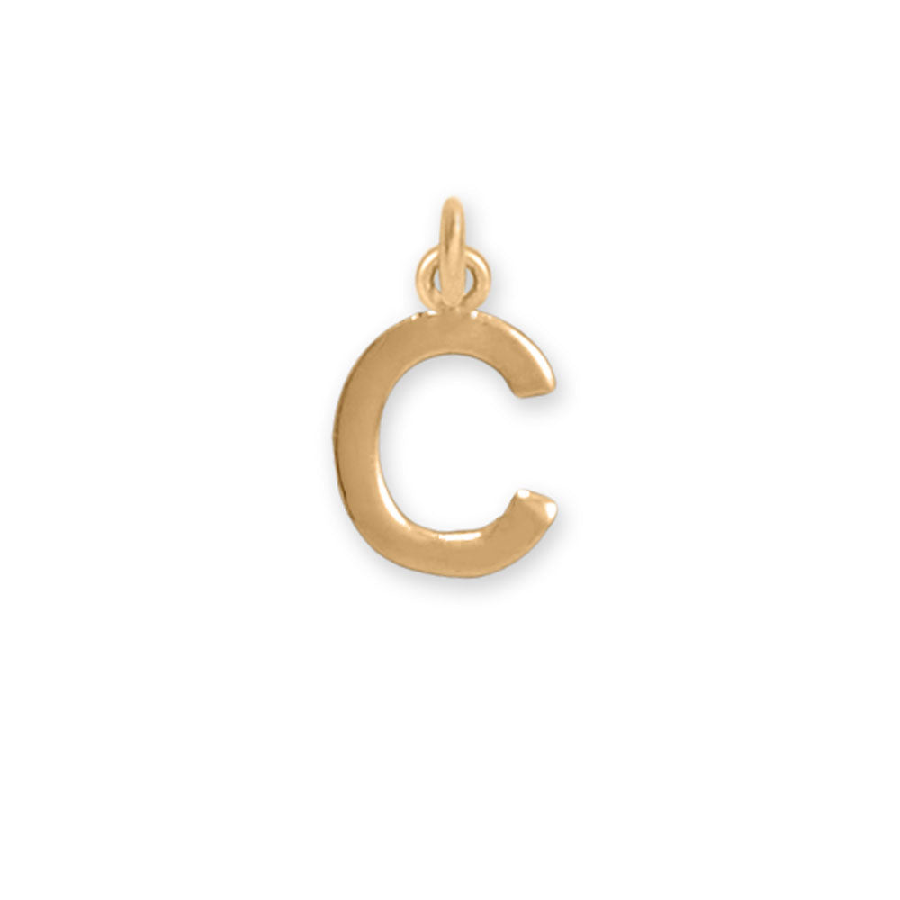 14 Karat Gold Plated Polished Letter Initial Charm Series (A-Z)