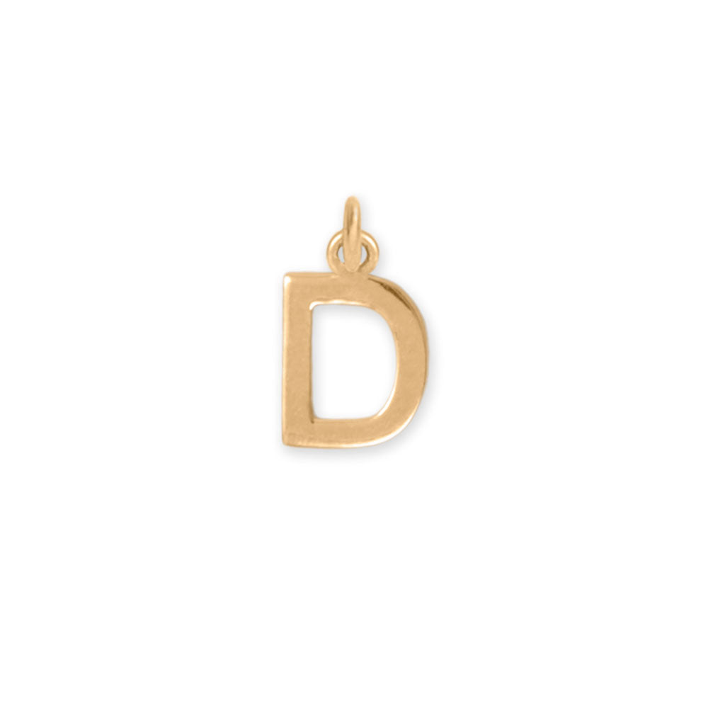 14 Karat Gold Plated Polished Letter Initial Charm Series (A-Z)