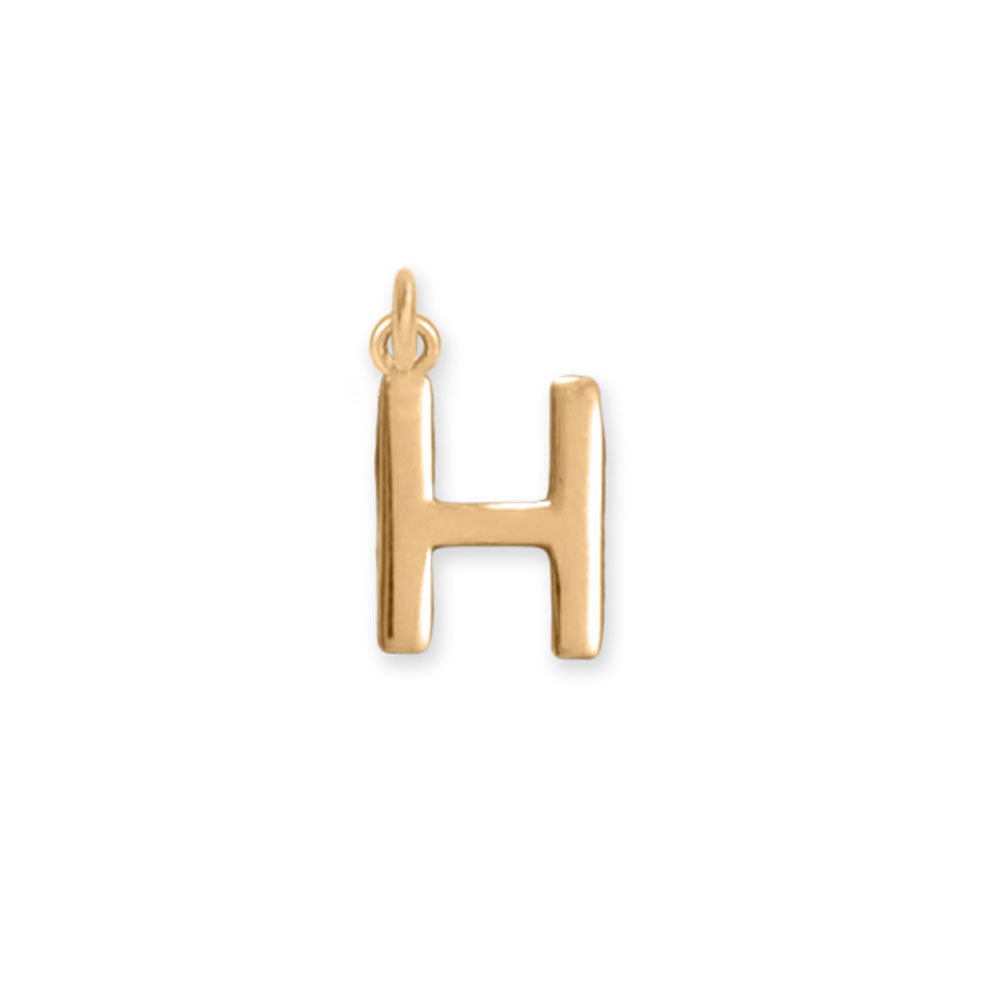 14 Karat Gold Plated Polished Letter Initial Charm Series (A-Z)
