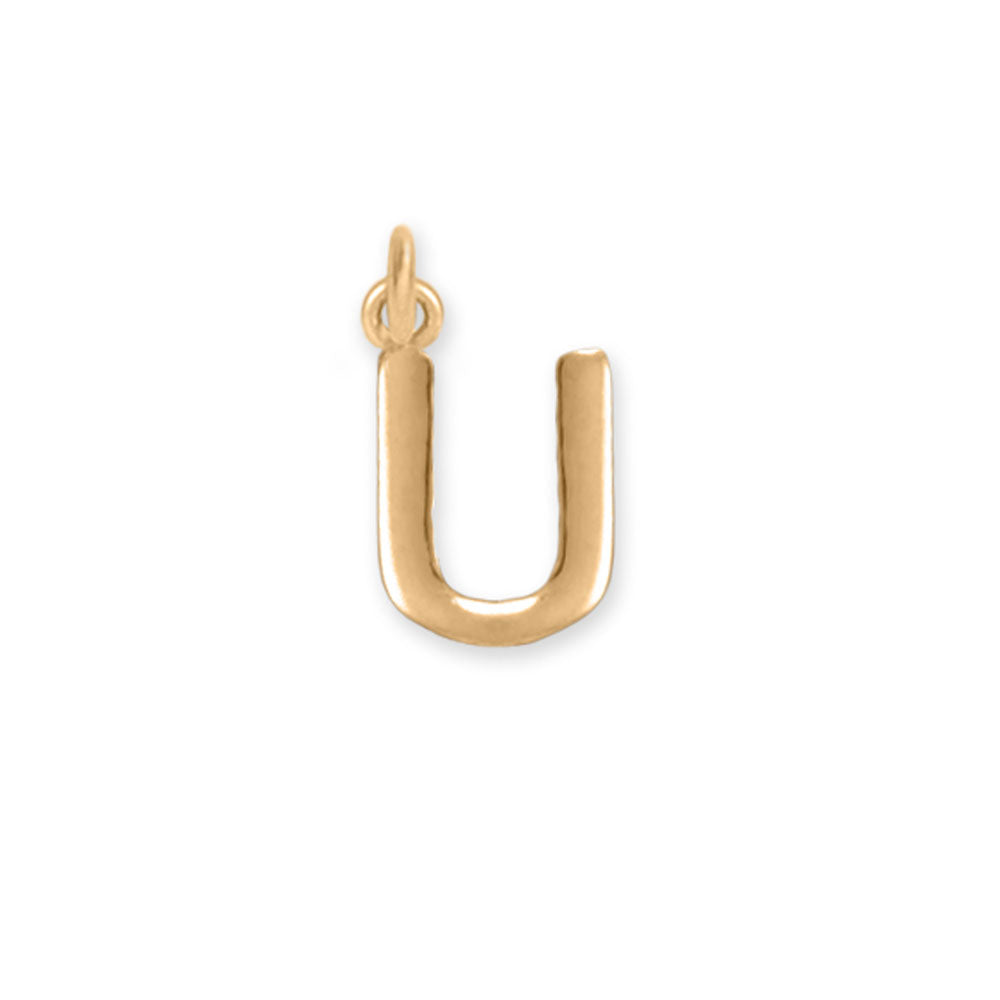 14 Karat Gold Plated Polished Letter Initial Charm Series (A-Z)
