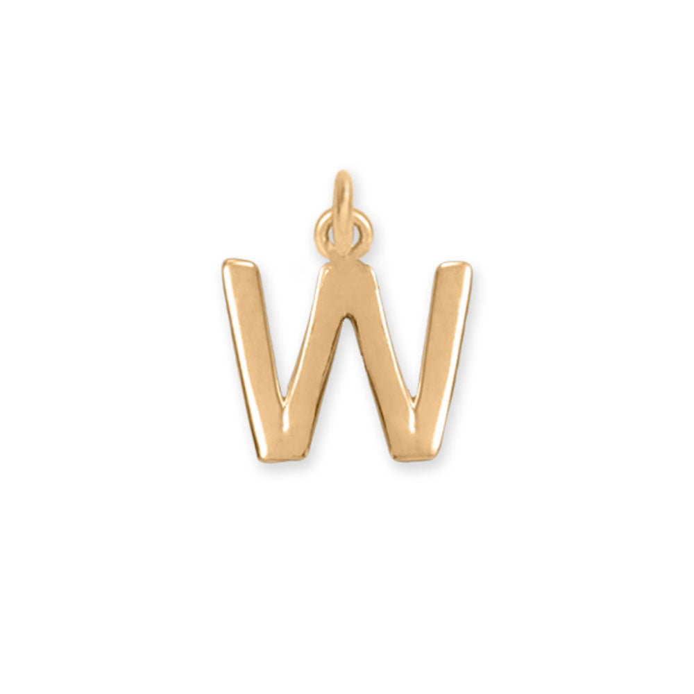 14 Karat Gold Plated Polished Letter Initial Charm Series (A-Z)