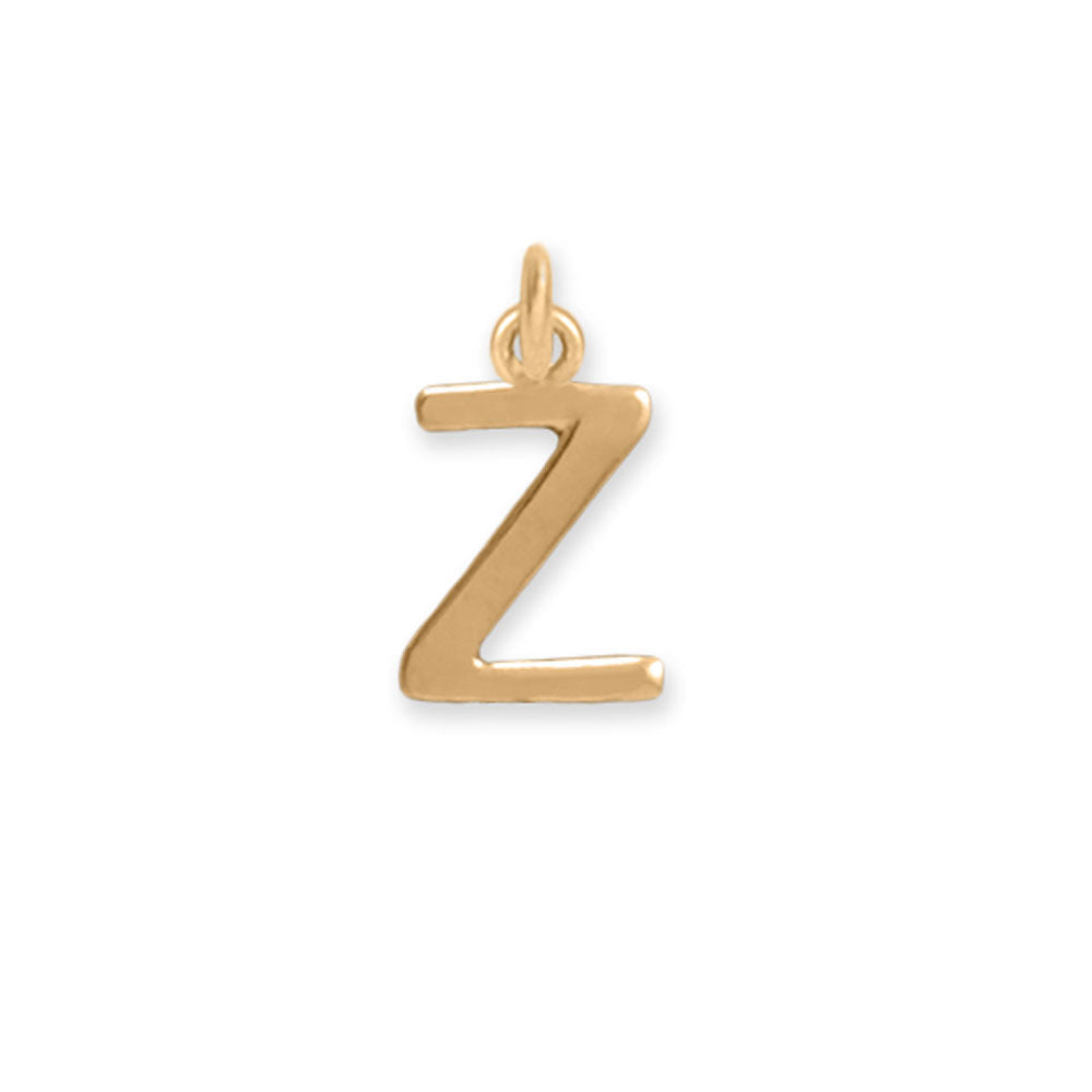 14 Karat Gold Plated Polished Letter Initial Charm Series (A-Z)