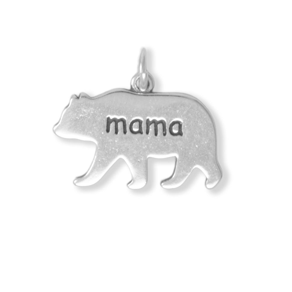 Silver or Gold "mama" Bear Charm