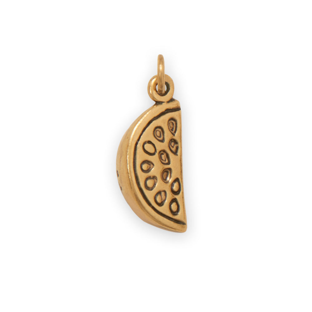 Silver or Gold Watermelon Slice Charm
