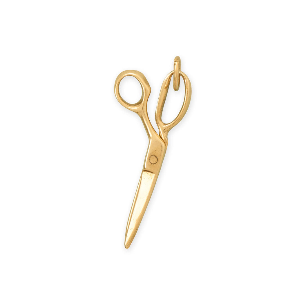 Silver or Gold 3D Shears Charm
