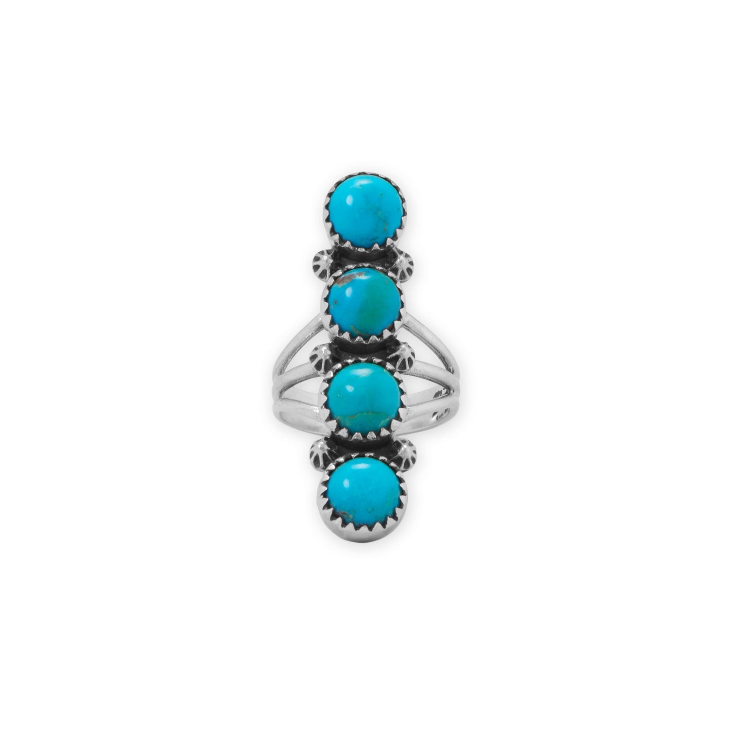 Oxidized Turquoise Cascades Southwest Style Ring
