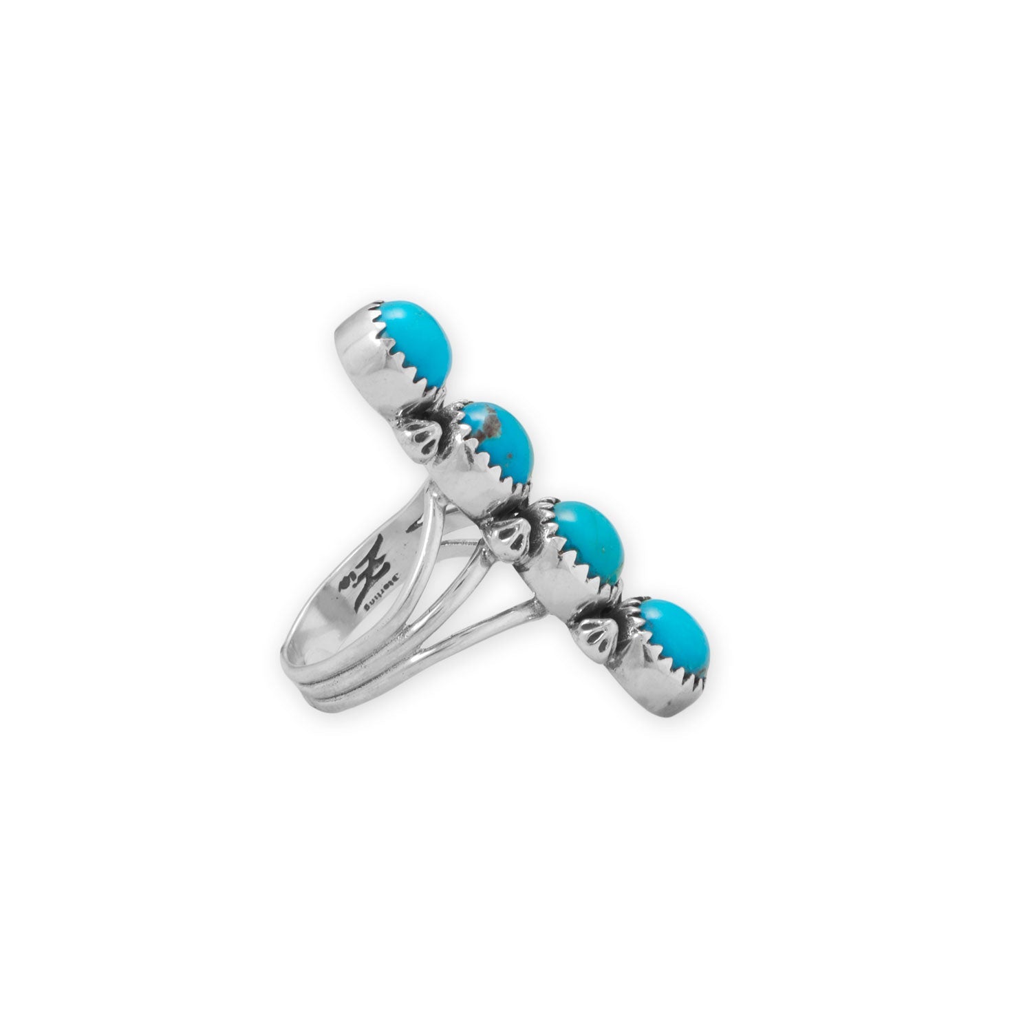 Oxidized Turquoise Cascades Southwest Style Ring