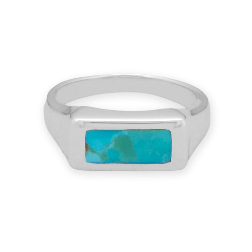 Inlay Turquoise Bar Ring