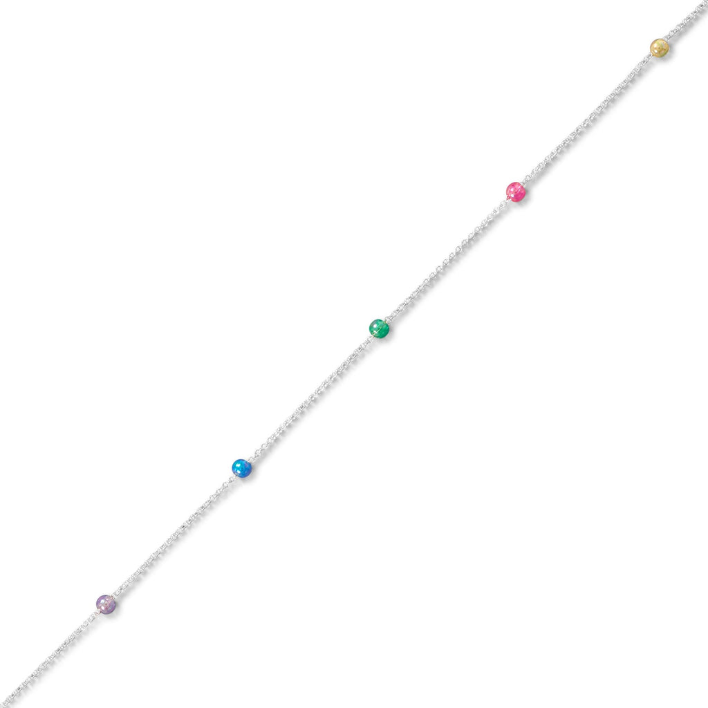 9.25" + 1" Muli Color Bead Anklet