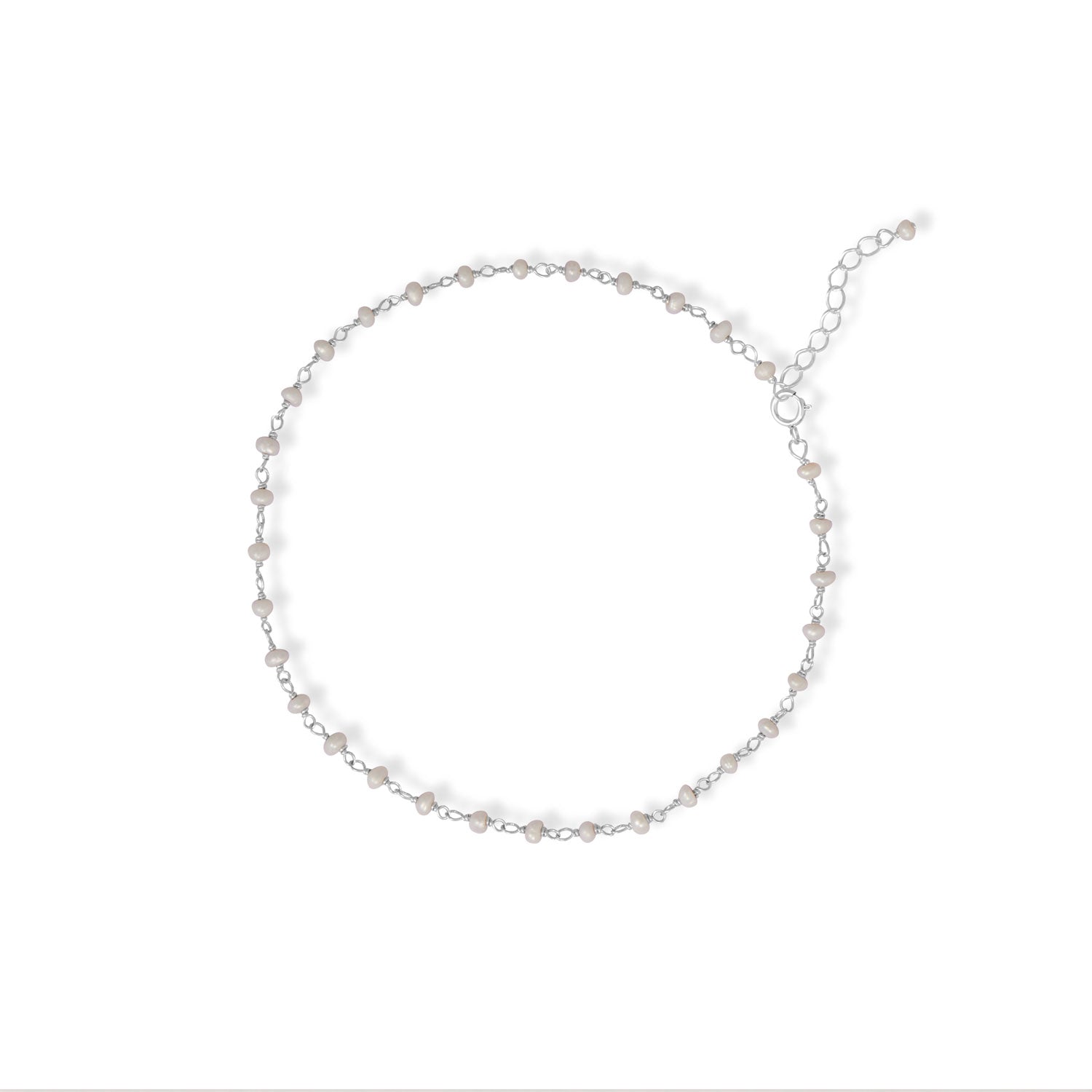 9.5" + 1" Pearl Bead Anklet