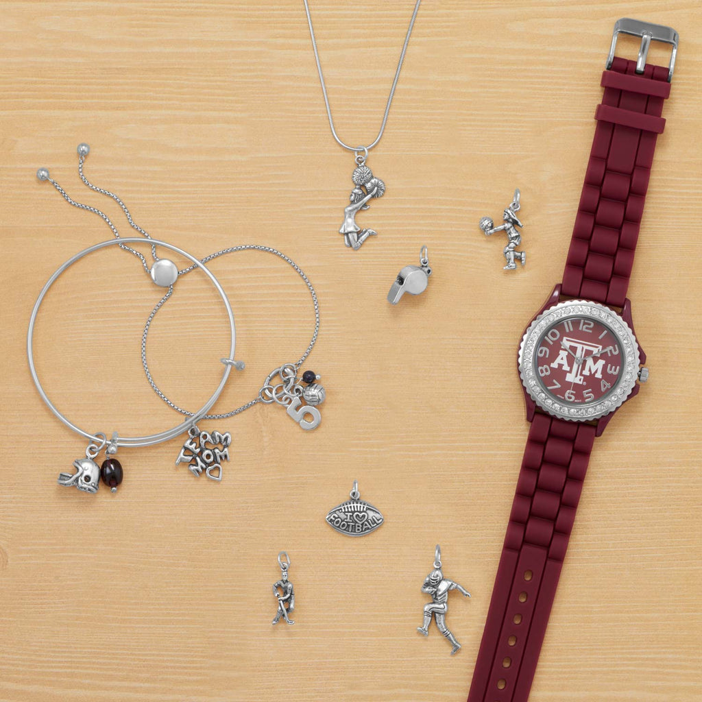 Silver or Gold Cheerleader Charm