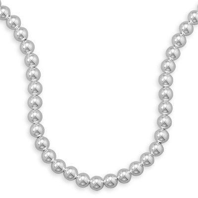Bead Strand 10mm Sterling Silver 